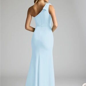 Azazie Elegant One-Shoulder Light Blue Dress